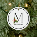 Search for monogram initial letter m christmas tree decorations Keepsake