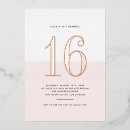 Search for rose gold and white birthday invitations Feminine