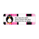 Search for pink penguin return address labels Cute