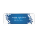 Search for snowflake wedding return address labels Blue