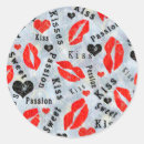 Search for red lips kiss stickers Black