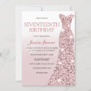 Search for rose gold 17th birthday invitations Pink