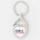 Search for heart shaped flag key rings Usa