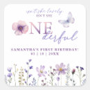 Search for butterfly first birthday stickers Watercolor