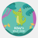 Search for alligator round stickers Wild animals