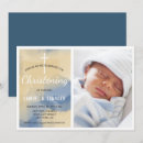 Search for blue gold christening invitations Watercolor