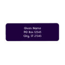 Search for dark background return address labels For her