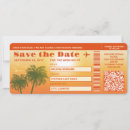 Search for palm tree save the dates Boarding pass