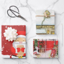 Search for traditional santa wrapping paper Xmas