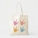 Search for sign language tote bags Deaf