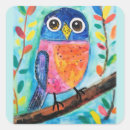 Search for owl painting stickers Watercolor