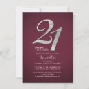 Search for burgundy 21st birthday invitations Modern