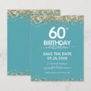 Search for elegant blue 60th birthday invitations Glitter