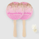 Search for happy birthday hand fans Pink
