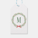 Search for christmas wreath gift tags Initial