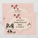 Search for black and white cat invitations Pink