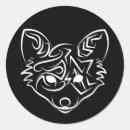 Search for white fox stickers Black and white
