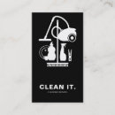 Search for black white cleaning service business cards Housekeeping