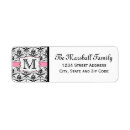Search for pink damask return address labels Pattern