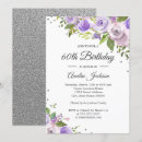 Search for silver purple 60th birthday invitations Party