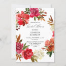 Search for red roses bridal shower invitations Watercolor