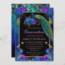 Search for peacock quinceanera invitations Purple