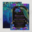 Search for peacock quinceanera invitations Purple