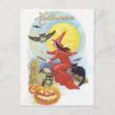 Search for flying witch postcards Full moon
