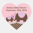 Search for pink and brown baby shower stickers Elephant