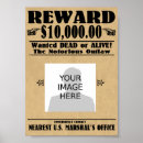 Search for wanted criminal posters Dead or alive