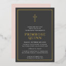 Search for pink baby girl christening invitations Minimal