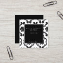 Search for white damask business cards Black and white