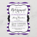 Search for purple retirement party invitations Black