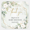 Search for white and gold baby shower stickers Botanical