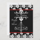 Search for black white red damask invitations Bridal