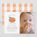 Search for little cutie 1st birthday invitations Orange