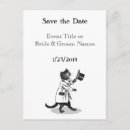 Search for cat save the dates Black white