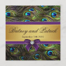 Search for purple peacock wedding invitations Gold