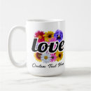 Search for love in bloom mugs Floral design