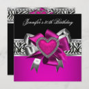 Search for hot pink 30th birthday invitations Black