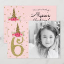 Search for unicorn 6th birthday invitations Magical