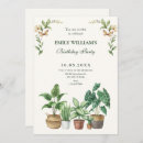 Search for plant birthday invitations Watercolor
