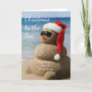 Search for snowman on beach christmas cards Coastal