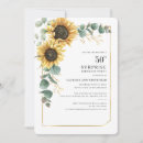 Search for sunflower 50th birthday invitations Watercolor