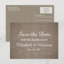 Search for burlap save date postcards Brown