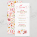 Search for watercolor orange florals wedding menus Boho