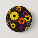Search for orange flowers badges Pattern