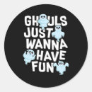 Search for girls just wanna have fun stickers Trick or treat