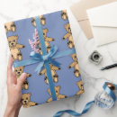 Search for brown teddy bear wrapping paper Blue