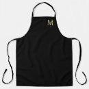 Search for black and gold monogram aprons For him